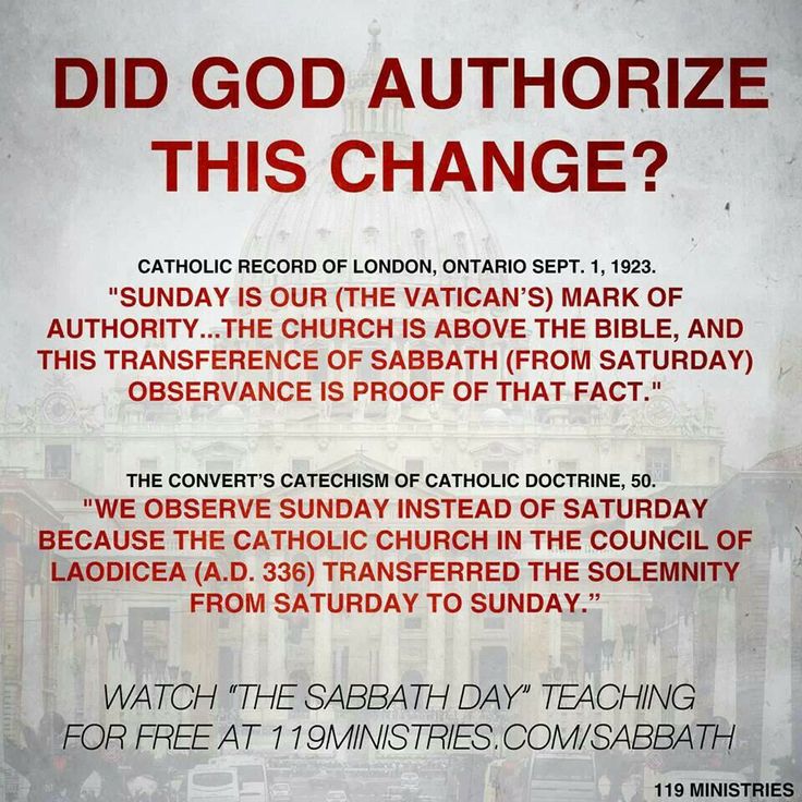Change of True Sabbath to false sabbath image 1